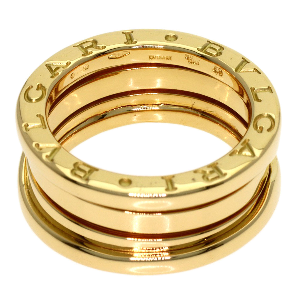 BVLGARI B.zero1 2 Band #48 Ring K18 Yellow Gold Ladies [Used]