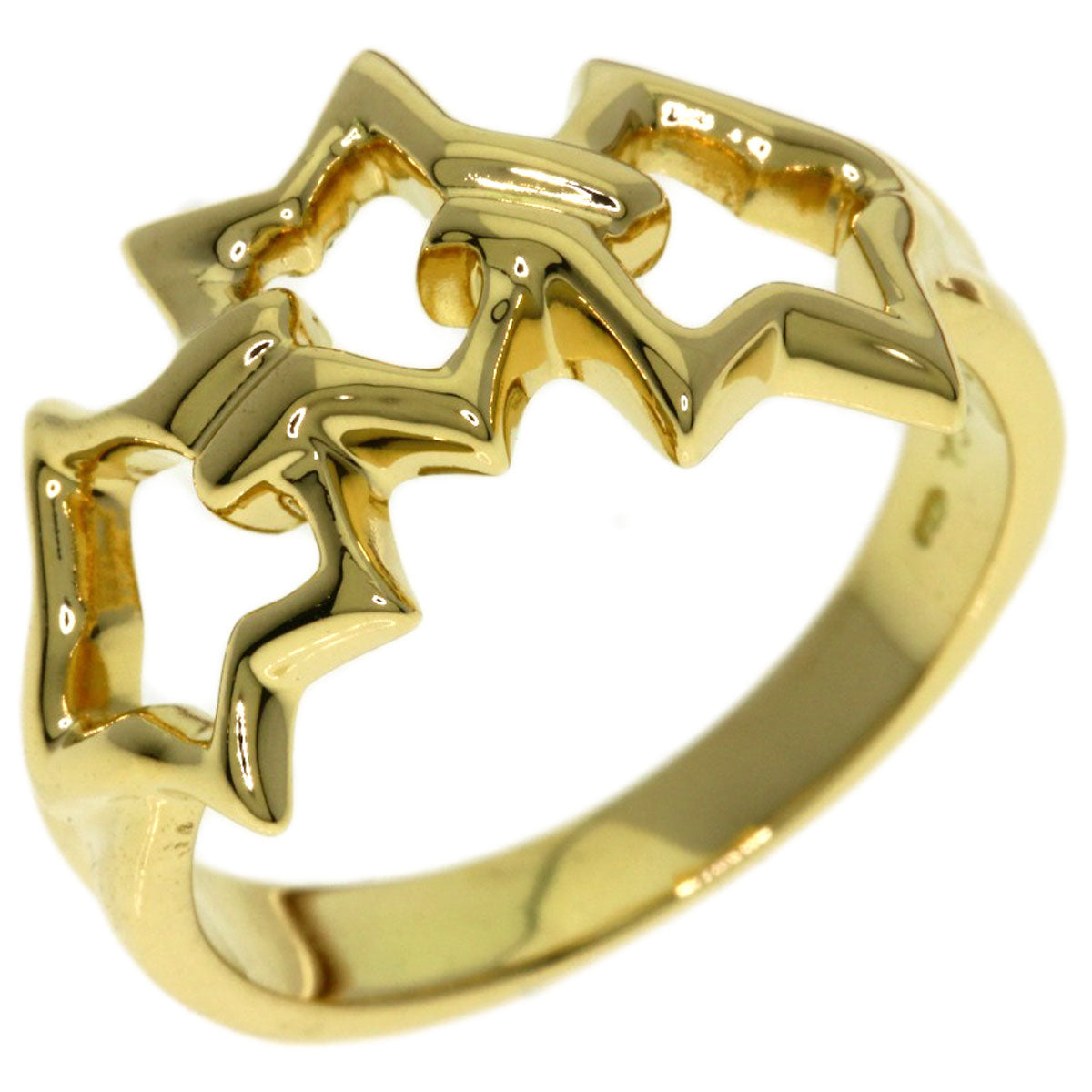 TIFFANY&Co. Triple star Ring K18 Yellow Gold Ladies [Used]