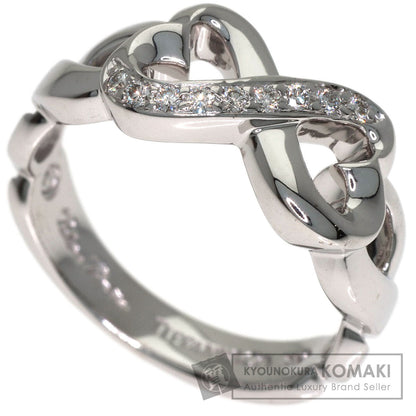 TIFFANY&Co. Double Loving Heart Diamond Ring K18 White Gold Ladies [Used]