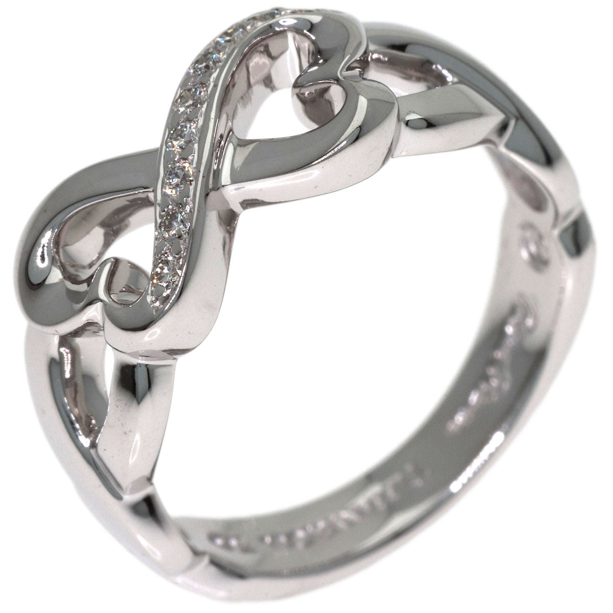 TIFFANY&Co. Double Loving Heart Diamond Ring K18 White Gold Ladies [Used]