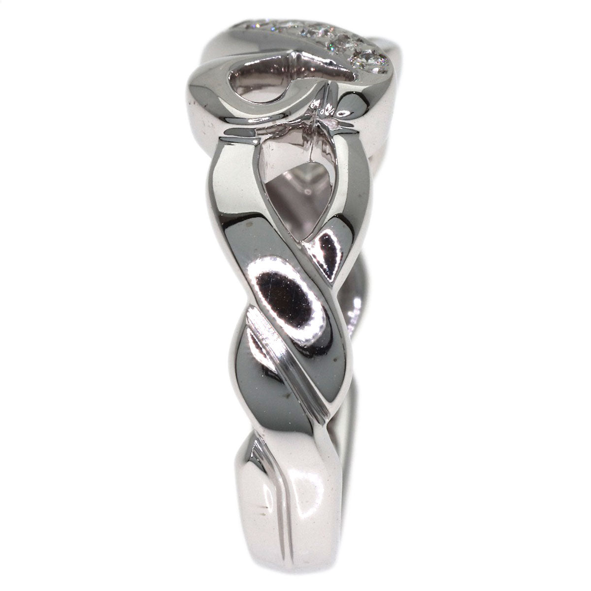 TIFFANY&Co. Double Loving Heart Diamond Ring K18 White Gold Ladies [Used]
