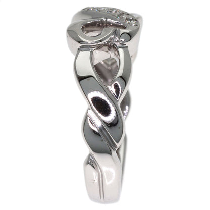 TIFFANY&Co. Double Loving Heart Diamond Ring K18 White Gold Ladies [Used]