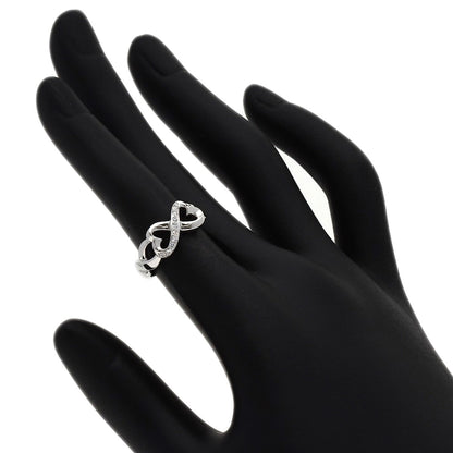 TIFFANY&Co. Double Loving Heart Diamond Ring K18 White Gold Ladies [Used]
