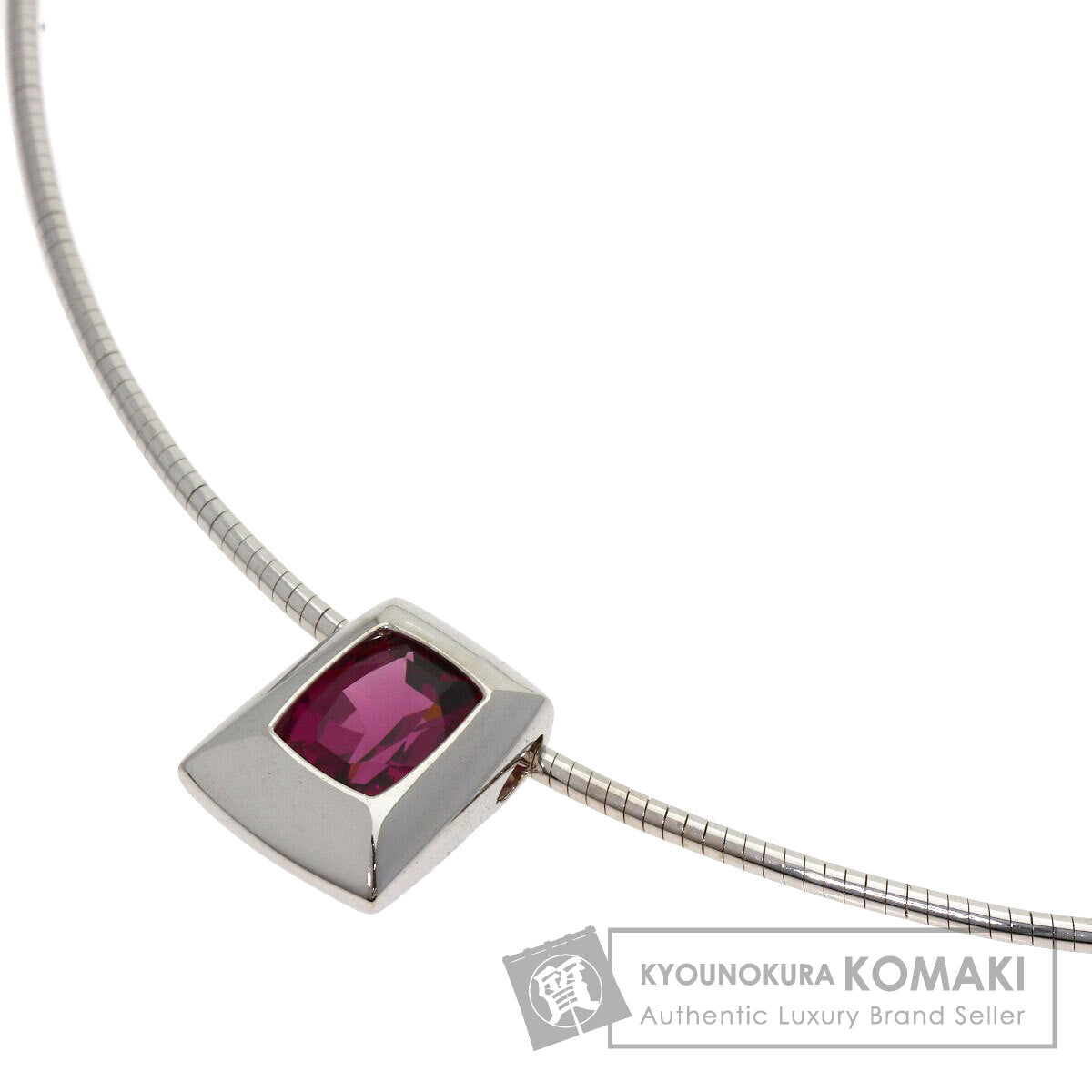 TASAKI Garnet Necklace K18 White Gold Ladies [Used]