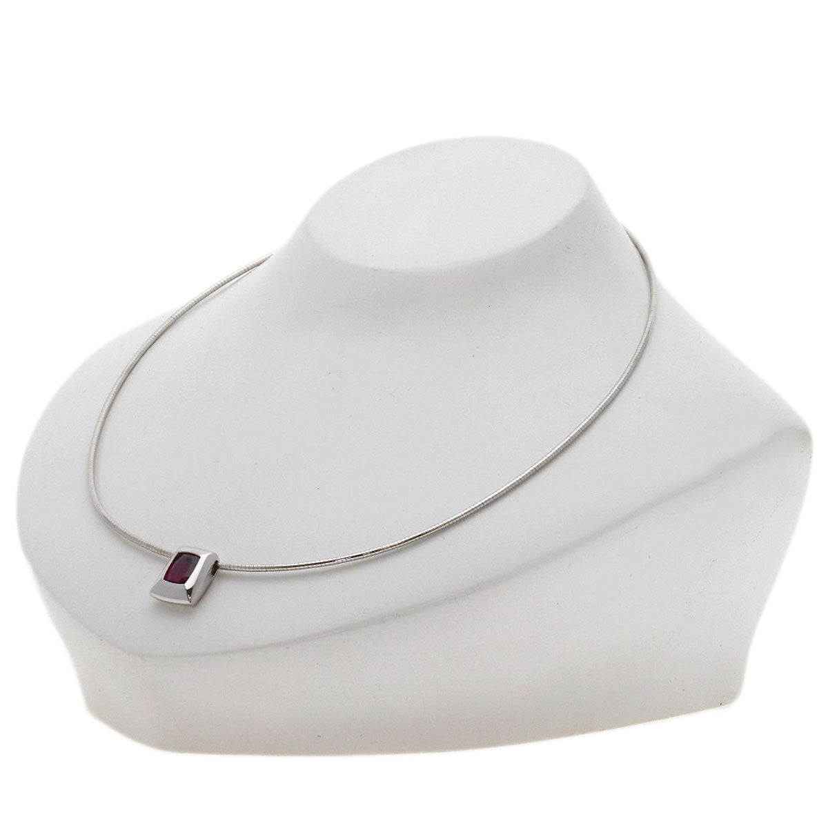 TASAKI Garnet Necklace K18 White Gold Ladies [Used]