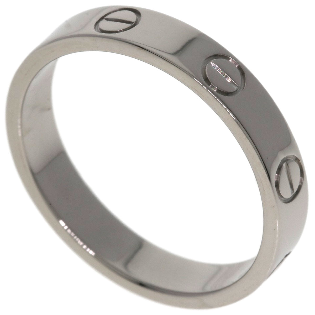 CARTIER mini love ring #53 Ring K18 White Gold Ladies [Used]