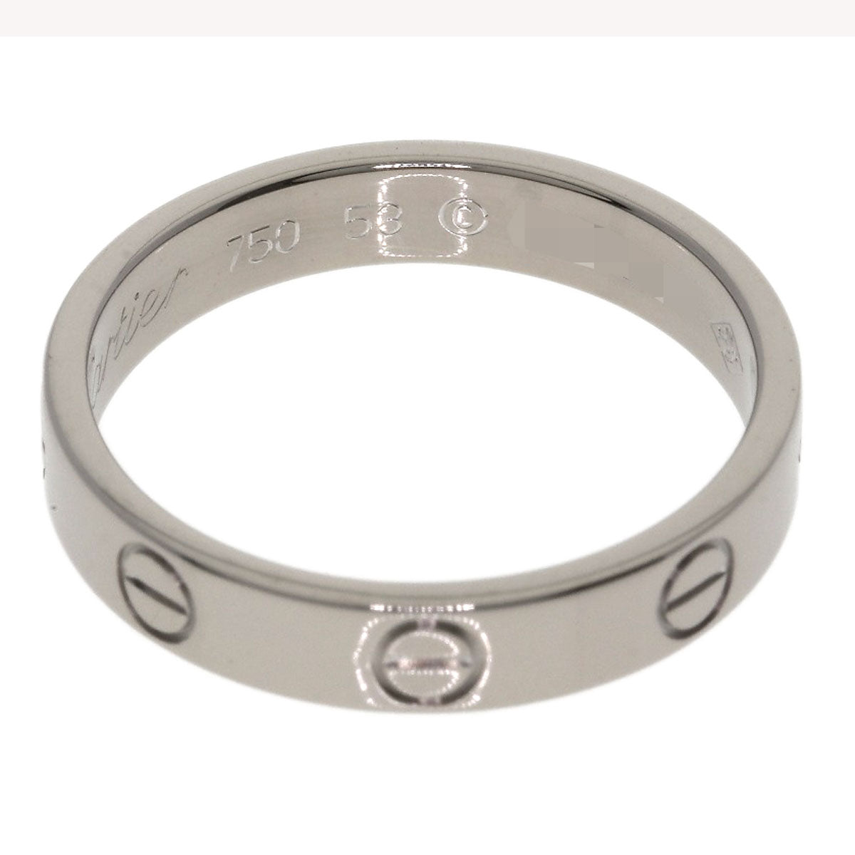 CARTIER mini love ring #53 Ring K18 White Gold Ladies [Used]