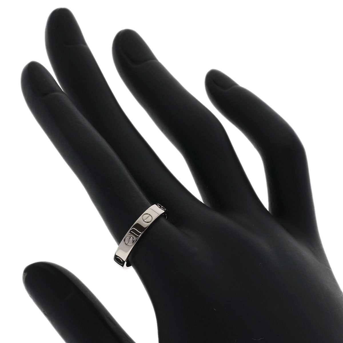 CARTIER mini love ring #53 Ring K18 White Gold Ladies [Used]