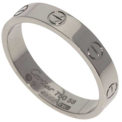 CARTIER mini love ring #58 Ring K18 White Gold Ladies [Used]