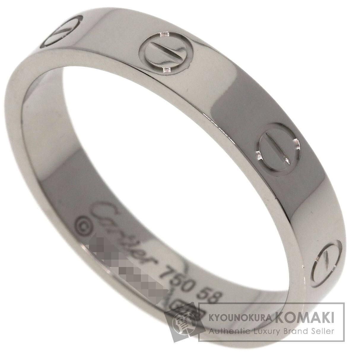 CARTIER mini love ring #58 Ring K18 White Gold Ladies [Used]