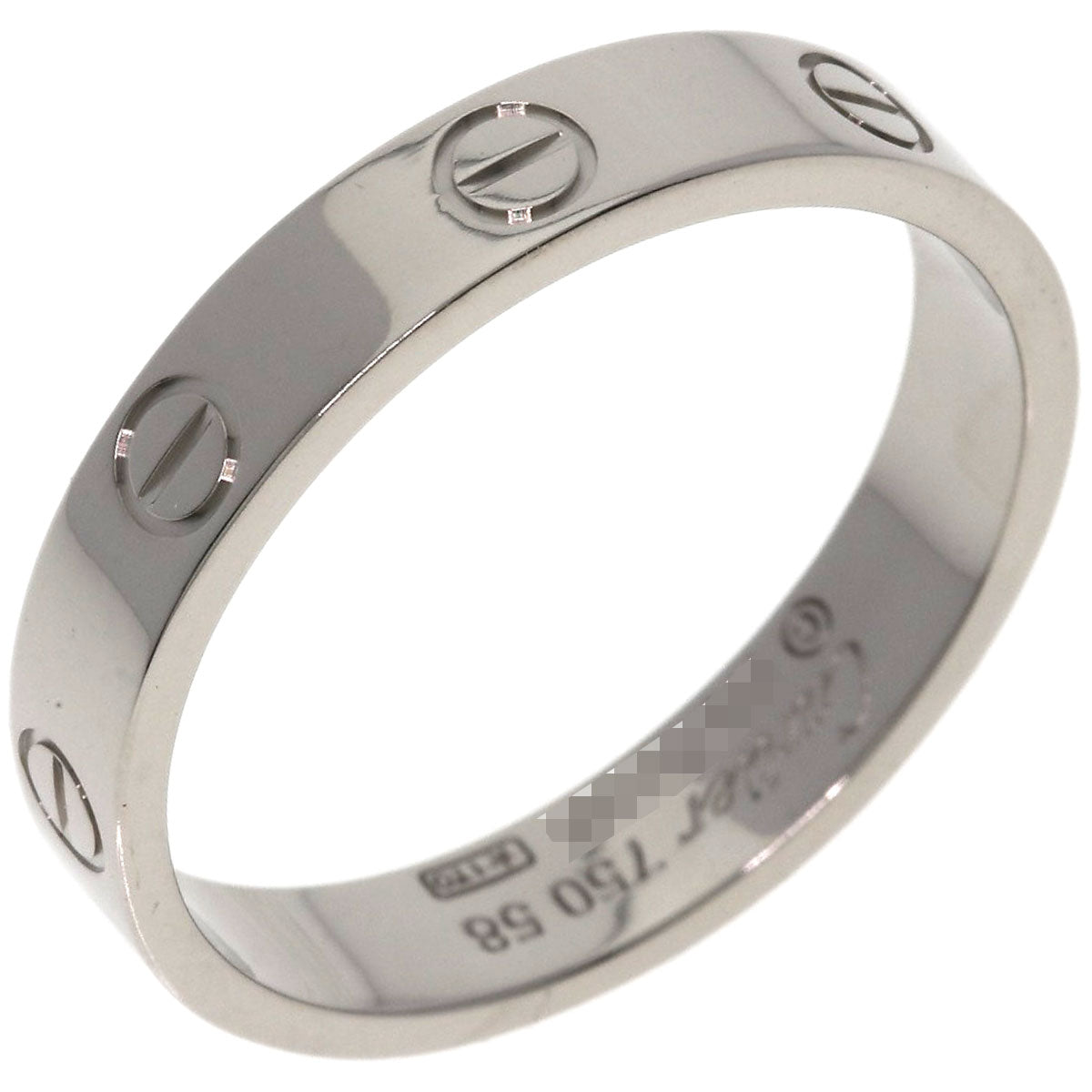 CARTIER mini love ring #58 Ring K18 White Gold Ladies [Used]