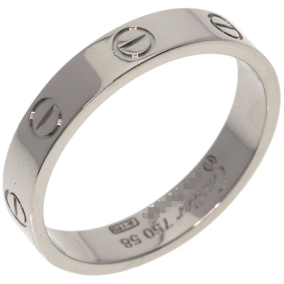 CARTIER mini love ring #58 Ring K18 White Gold Ladies [Used]