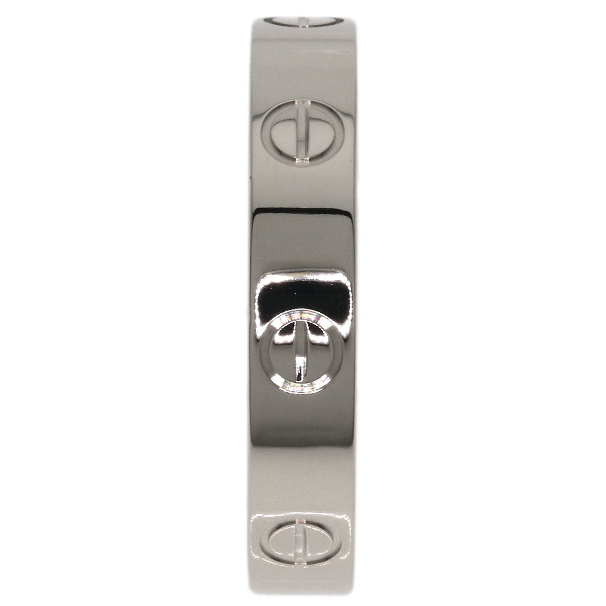 CARTIER mini love ring #58 Ring K18 White Gold Ladies [Used]