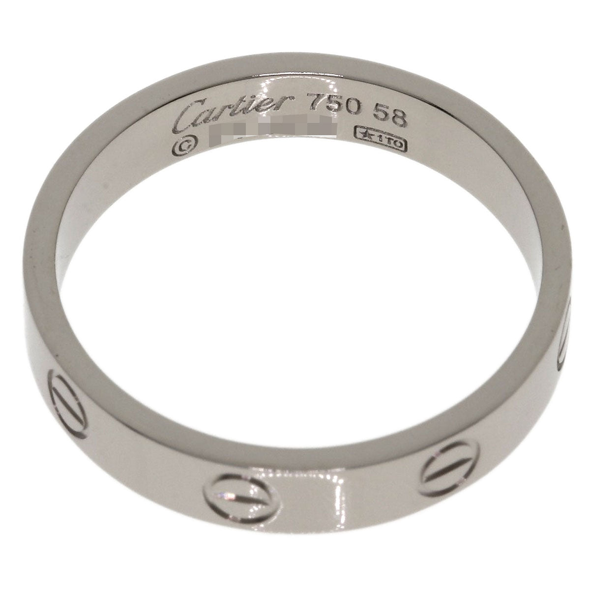 CARTIER mini love ring #58 Ring K18 White Gold Ladies [Used]