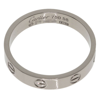 CARTIER mini love ring #58 Ring K18 White Gold Ladies [Used]