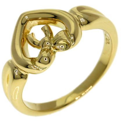 TIFFANY&Co. Heart with bow Ring K18 Yellow Gold Ladies [Used]