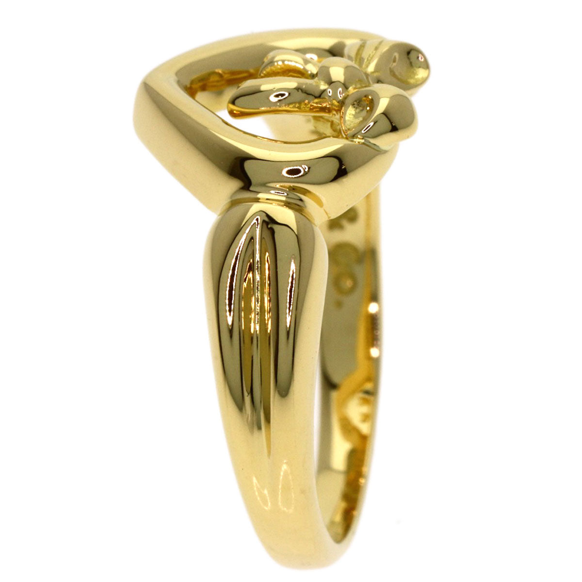TIFFANY&Co. Heart with bow Ring K18 Yellow Gold Ladies [Used]