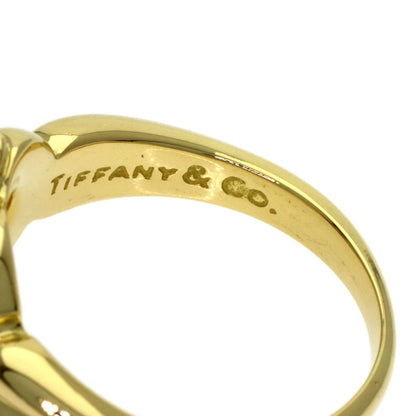 TIFFANY&Co. Heart with bow Ring K18 Yellow Gold Ladies [Used]