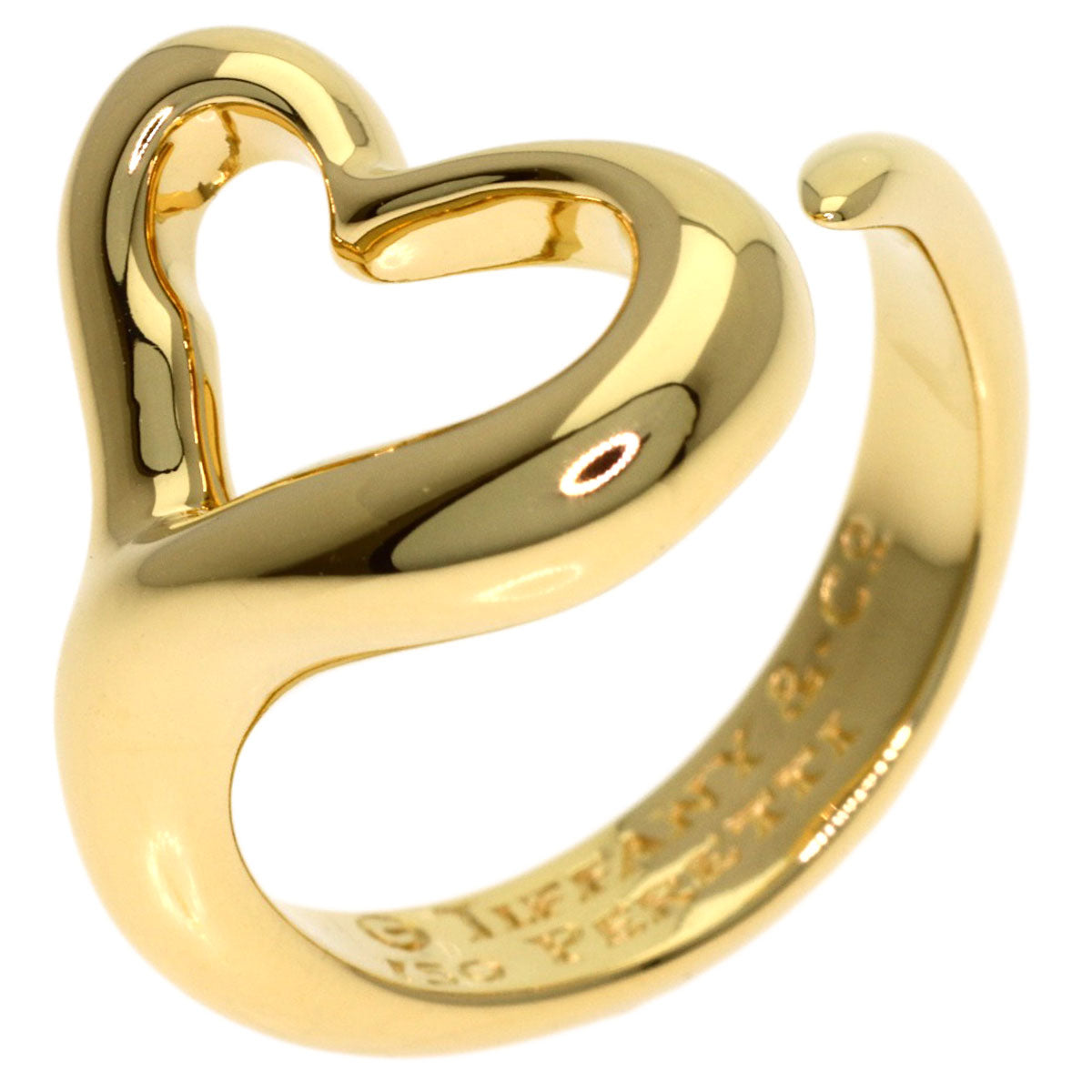 TIFFANY&Co. Open heart Ring K18 Yellow Gold Ladies [Used]