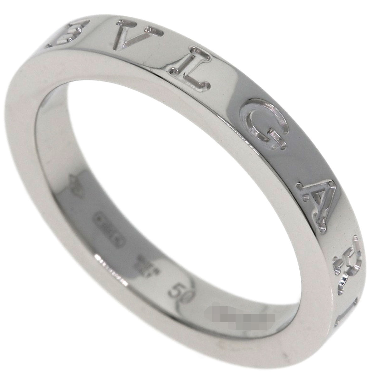 BVLGARI Double Logo #50 Ring Platinum PT950 Ladies [Used]