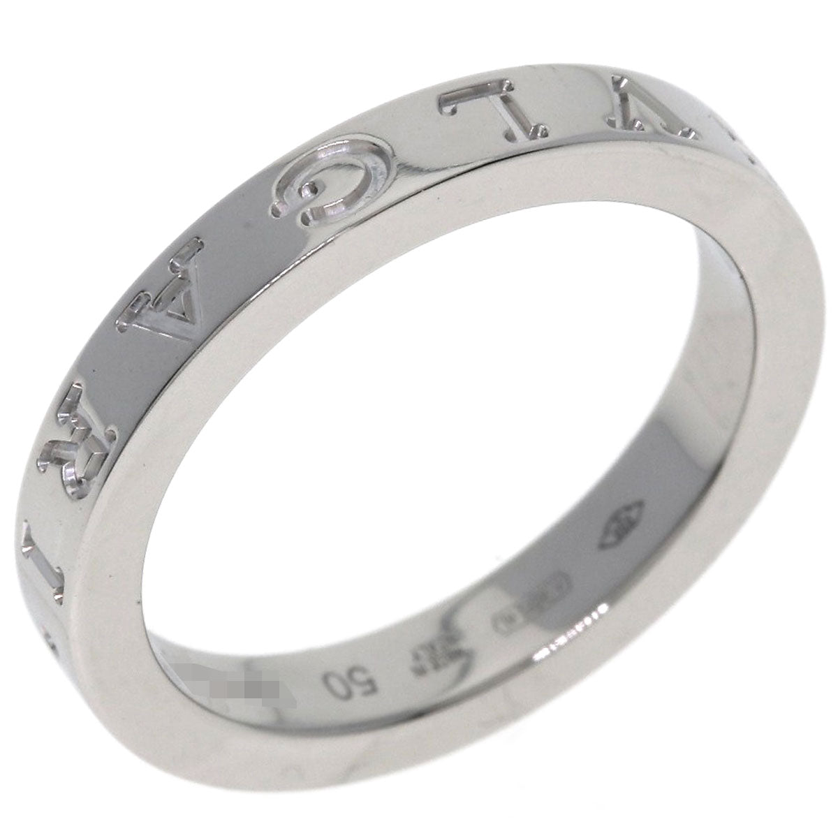 BVLGARI Double Logo #50 Ring Platinum PT950 Ladies [Used]