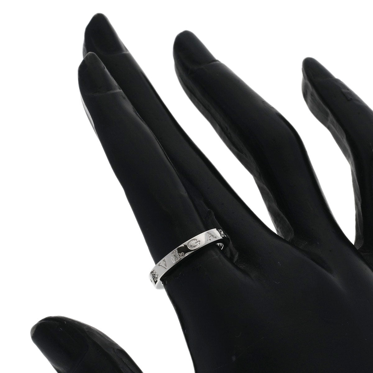 BVLGARI Double Logo #50 Ring Platinum PT950 Ladies [Used]