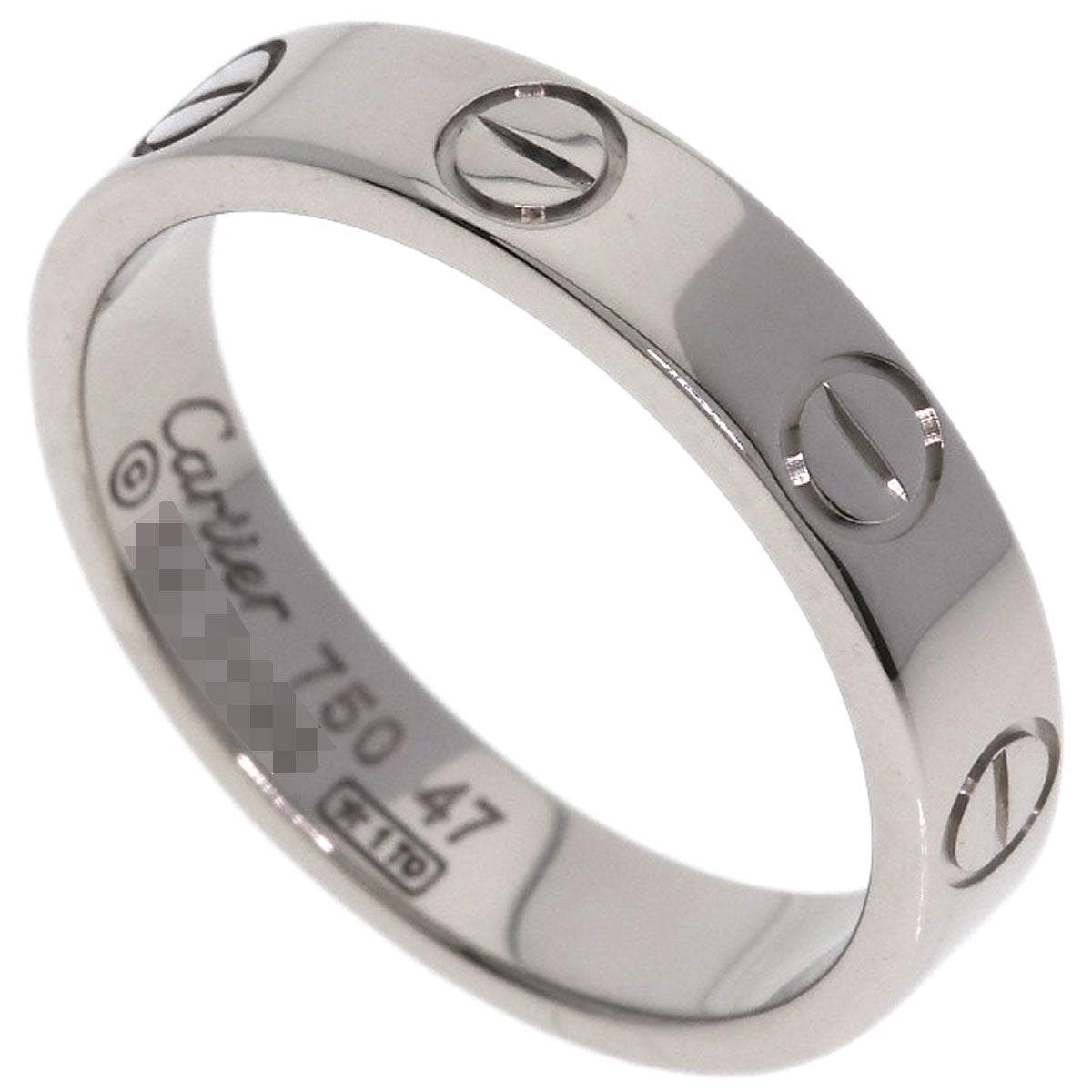 CARTIER mini love ring #47 Ring K18 White Gold Ladies [Used]