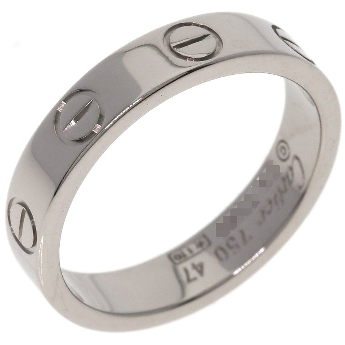 CARTIER mini love ring #47 Ring K18 White Gold Ladies [Used]