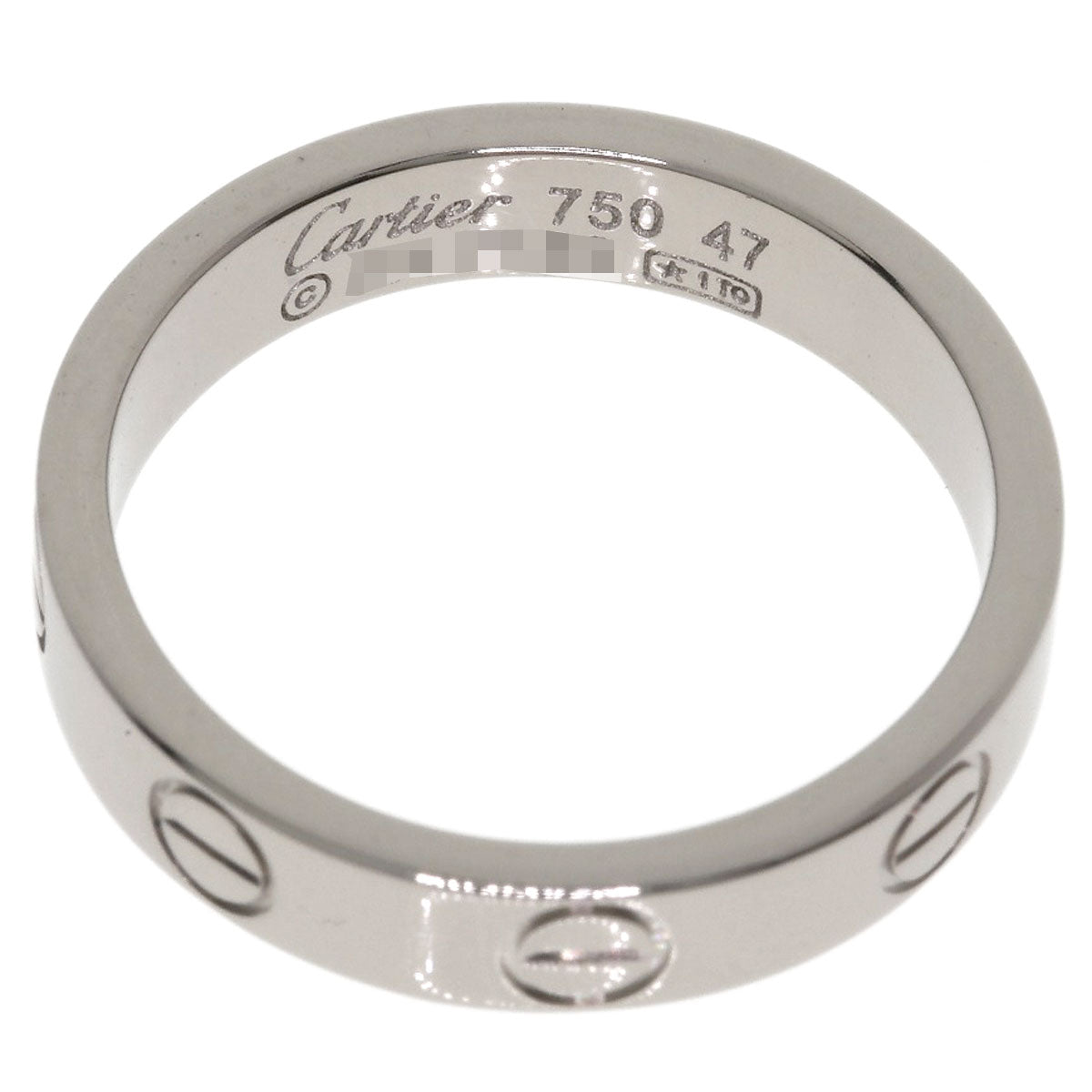 CARTIER mini love ring #47 Ring K18 White Gold Ladies [Used]