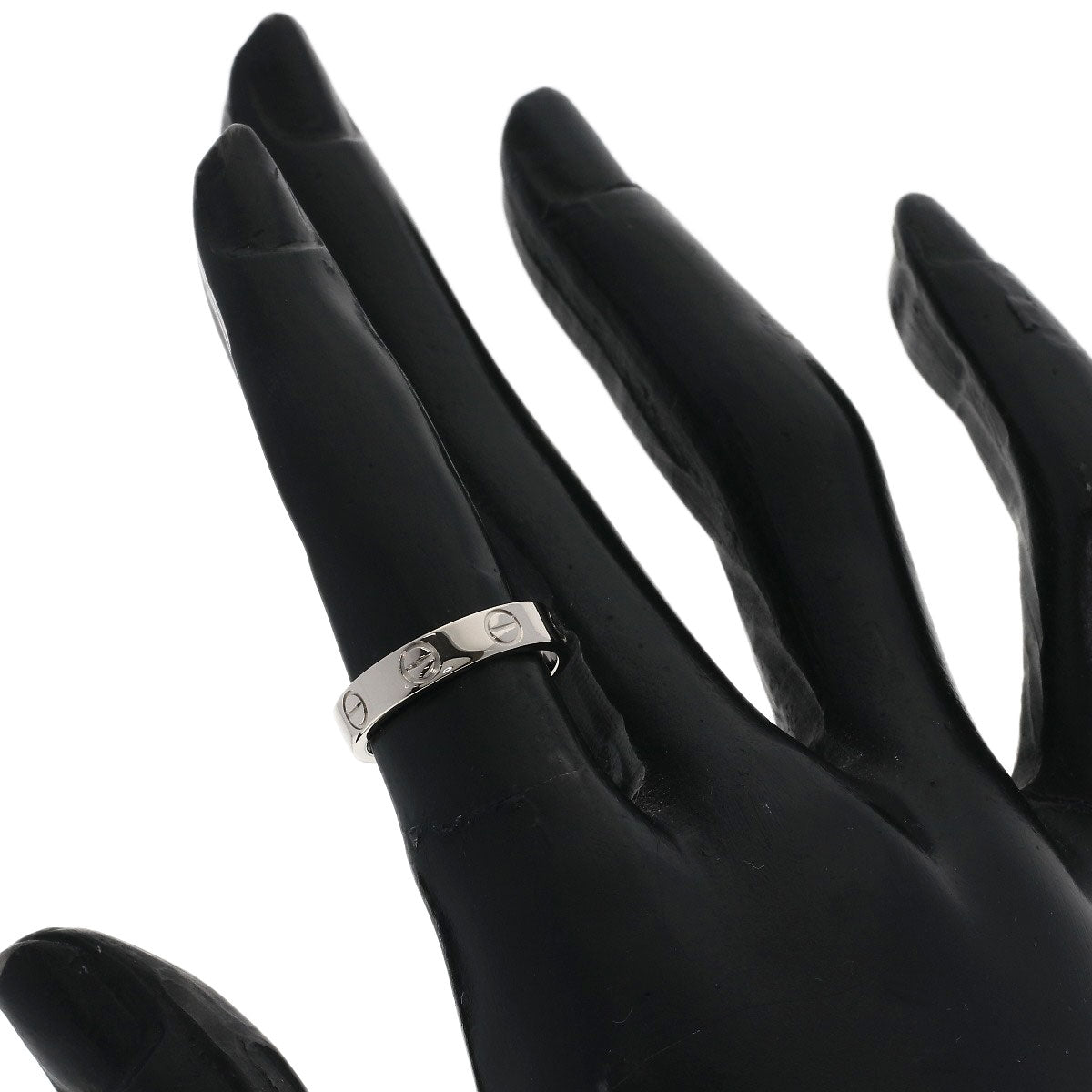 CARTIER mini love ring #47 Ring K18 White Gold Ladies [Used]