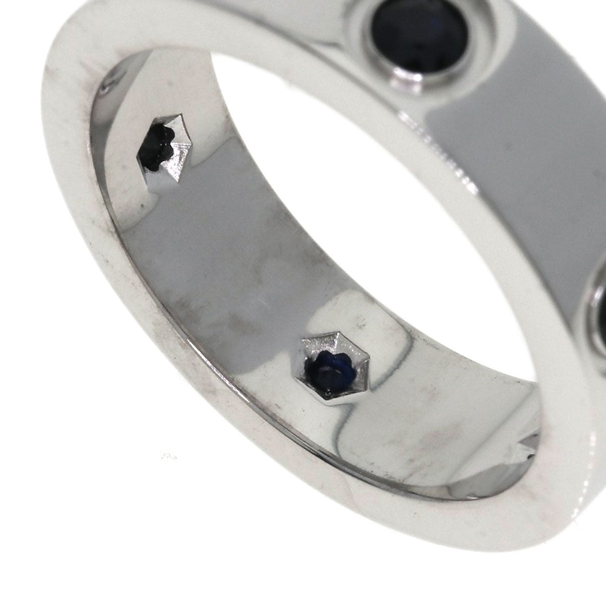 CARTIER Love Ring Full Black Sapphire #50 Ring K18 White Gold Ladies [Used]