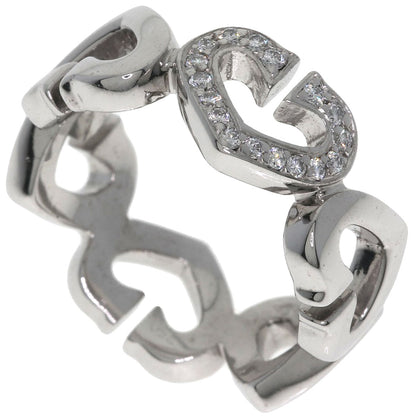 CARTIER C Heart Diamond #47 Ring K18 White Gold Ladies [Used]