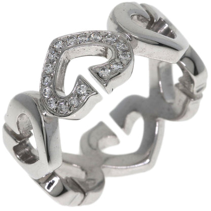 CARTIER C Heart Diamond #47 Ring K18 White Gold Ladies [Used]