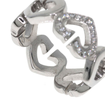 CARTIER C Heart Diamond #47 Ring K18 White Gold Ladies [Used]