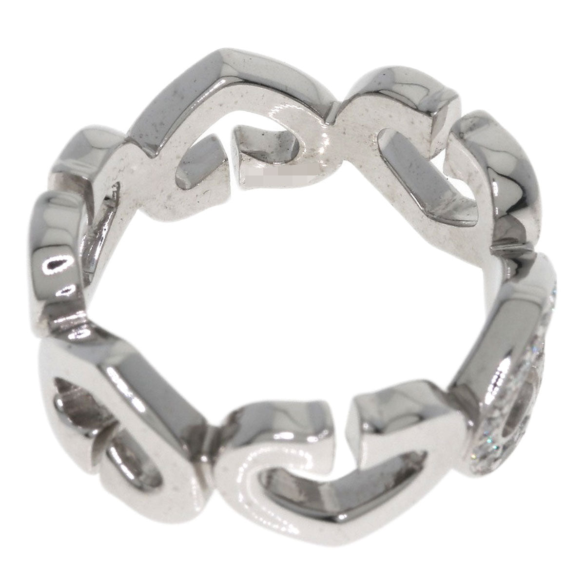 CARTIER C Heart Diamond #47 Ring K18 White Gold Ladies [Used]