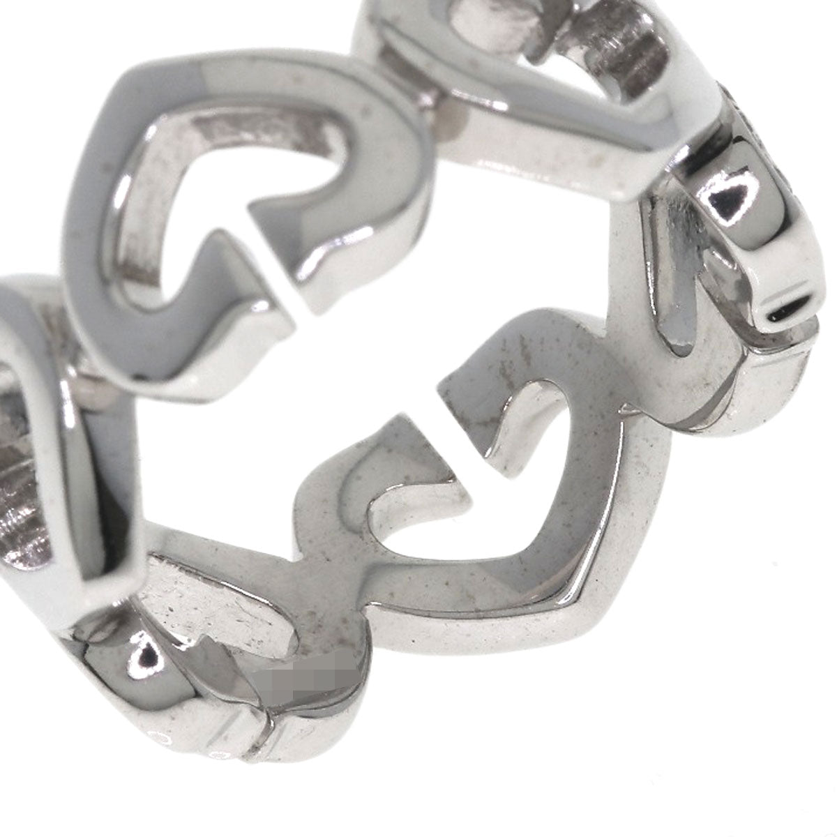 CARTIER C Heart Diamond #47 Ring K18 White Gold Ladies [Used]