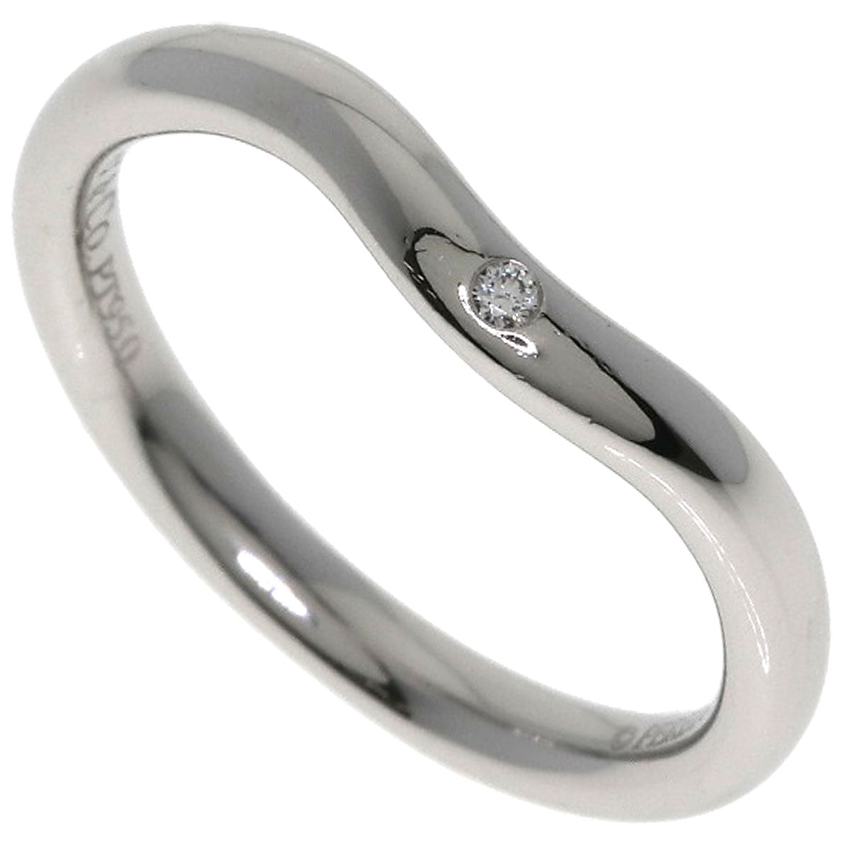 TIFFANY&Co. Band ring with 1 diamond Ring Platinum PT950 Ladies [Used]