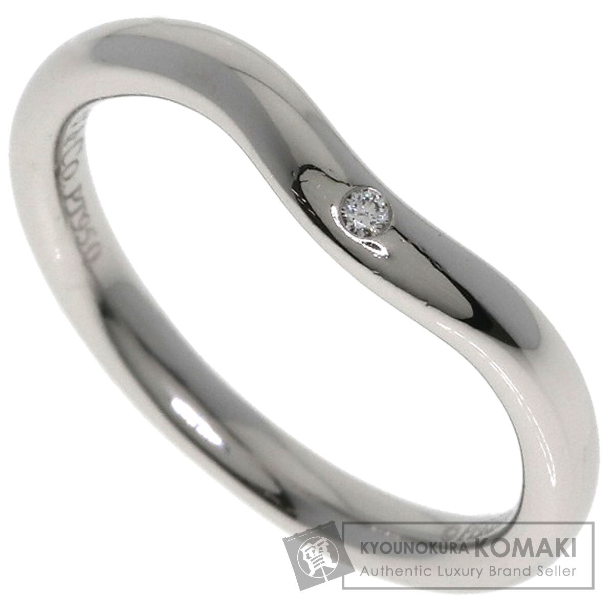 TIFFANY&Co. Band ring with 1 diamond Ring Platinum PT950 Ladies [Used]