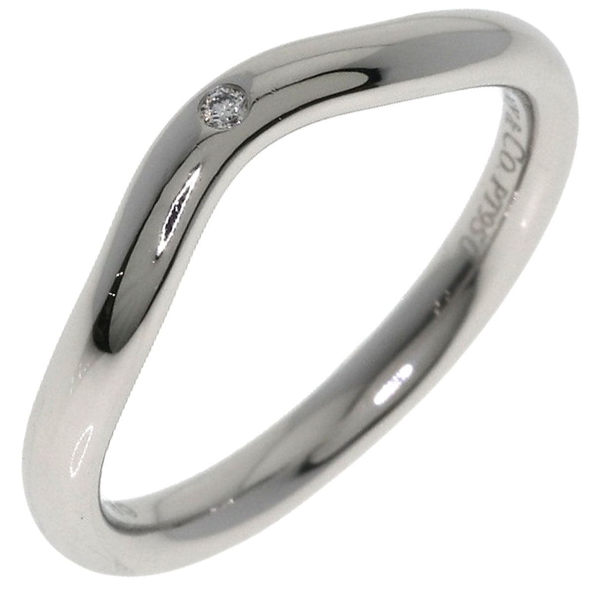 TIFFANY&Co. Band ring with 1 diamond Ring Platinum PT950 Ladies [Used]