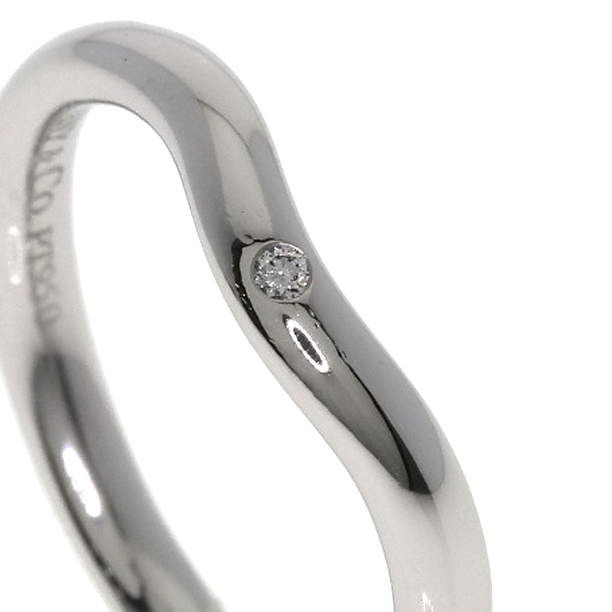 TIFFANY&Co. Band ring with 1 diamond Ring Platinum PT950 Ladies [Used]