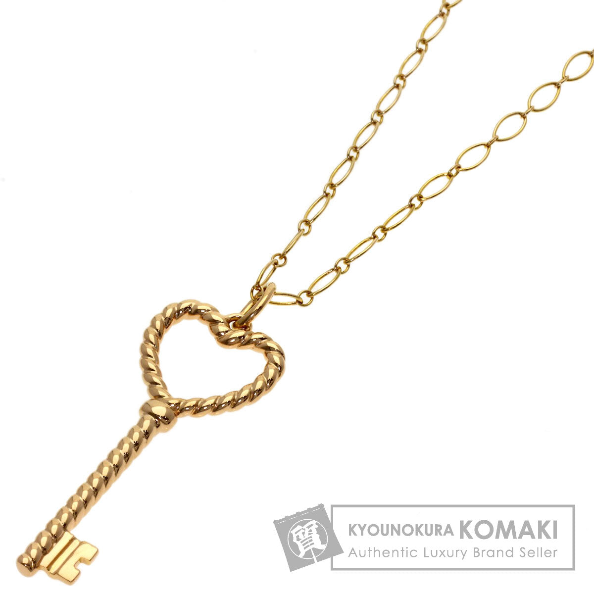 TIFFANY&Co. Heart key Necklace K18 Pink Gold Ladies [Used]