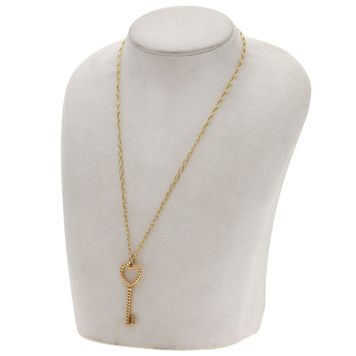 TIFFANY&Co. Heart key Necklace K18 Pink Gold Ladies [Used]