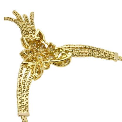 Flower motif Diamond Necklace K18 Yellow Gold 46g　Ladies