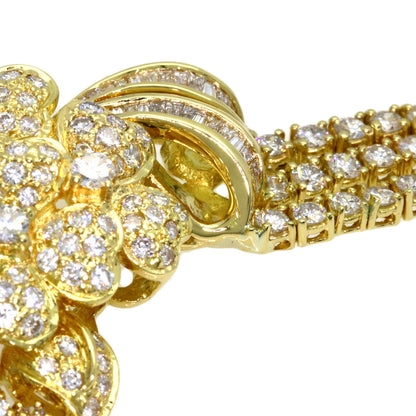 Flower motif Diamond Necklace K18 Yellow Gold 46g　Ladies