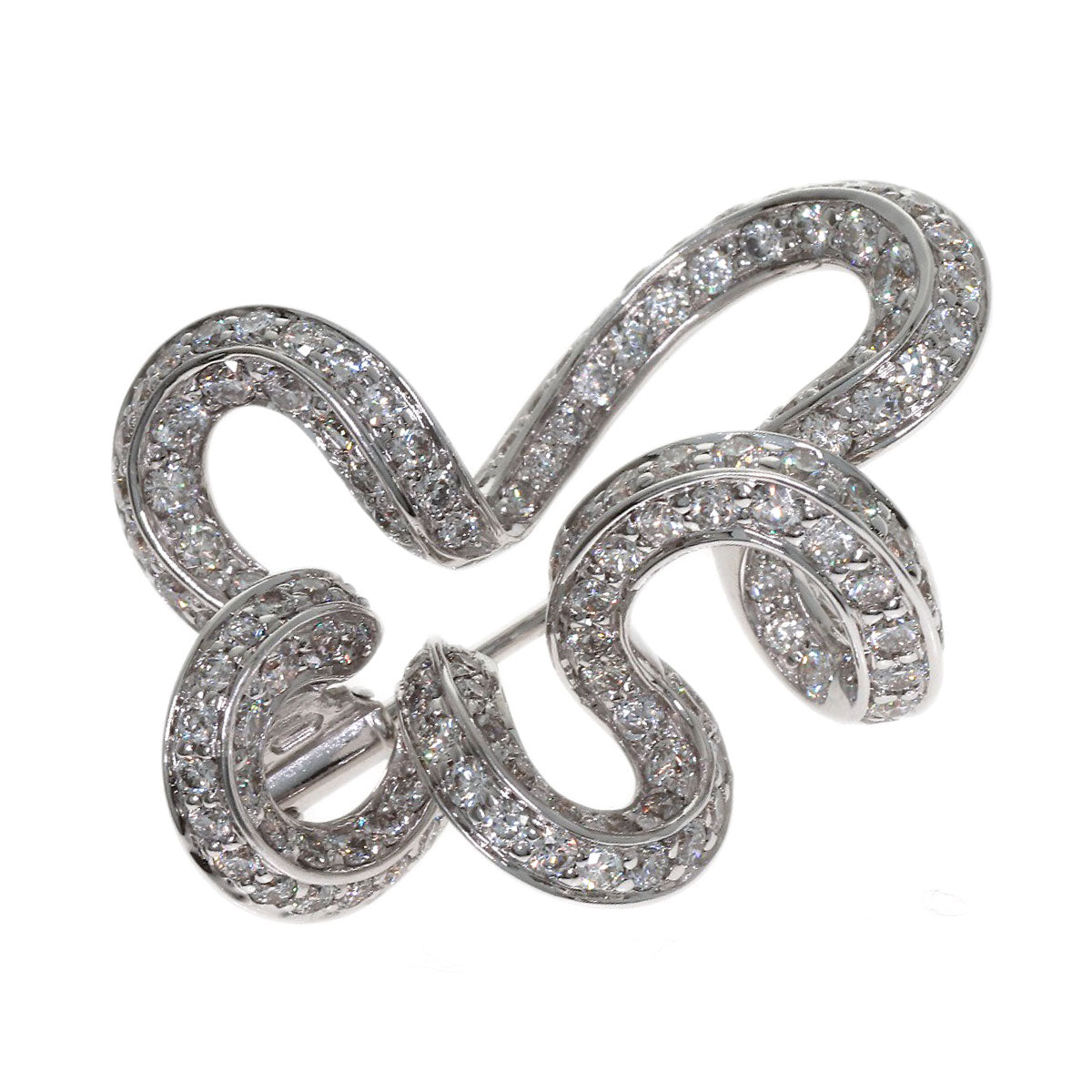 MAUBOUSSIN Diamond Brooch K18 White Gold Ladies [Used]