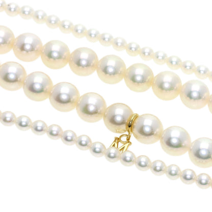 MIKIMOTO Pearl Pearl Baby Pearl with M Charm Necklace K18 Yellow Gold Ladies [Used]