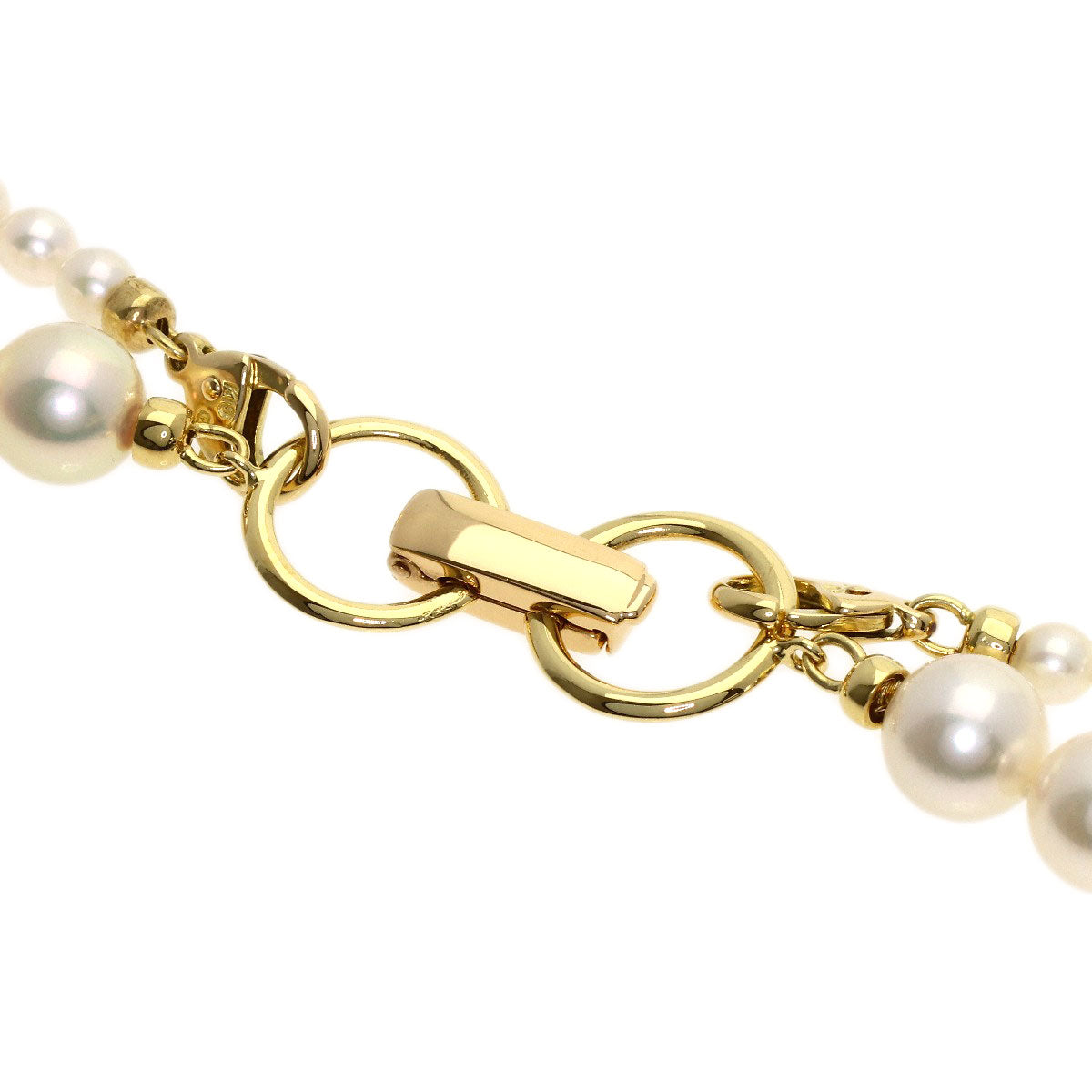 MIKIMOTO Pearl Pearl Baby Pearl with M Charm Necklace K18 Yellow Gold Ladies [Used]