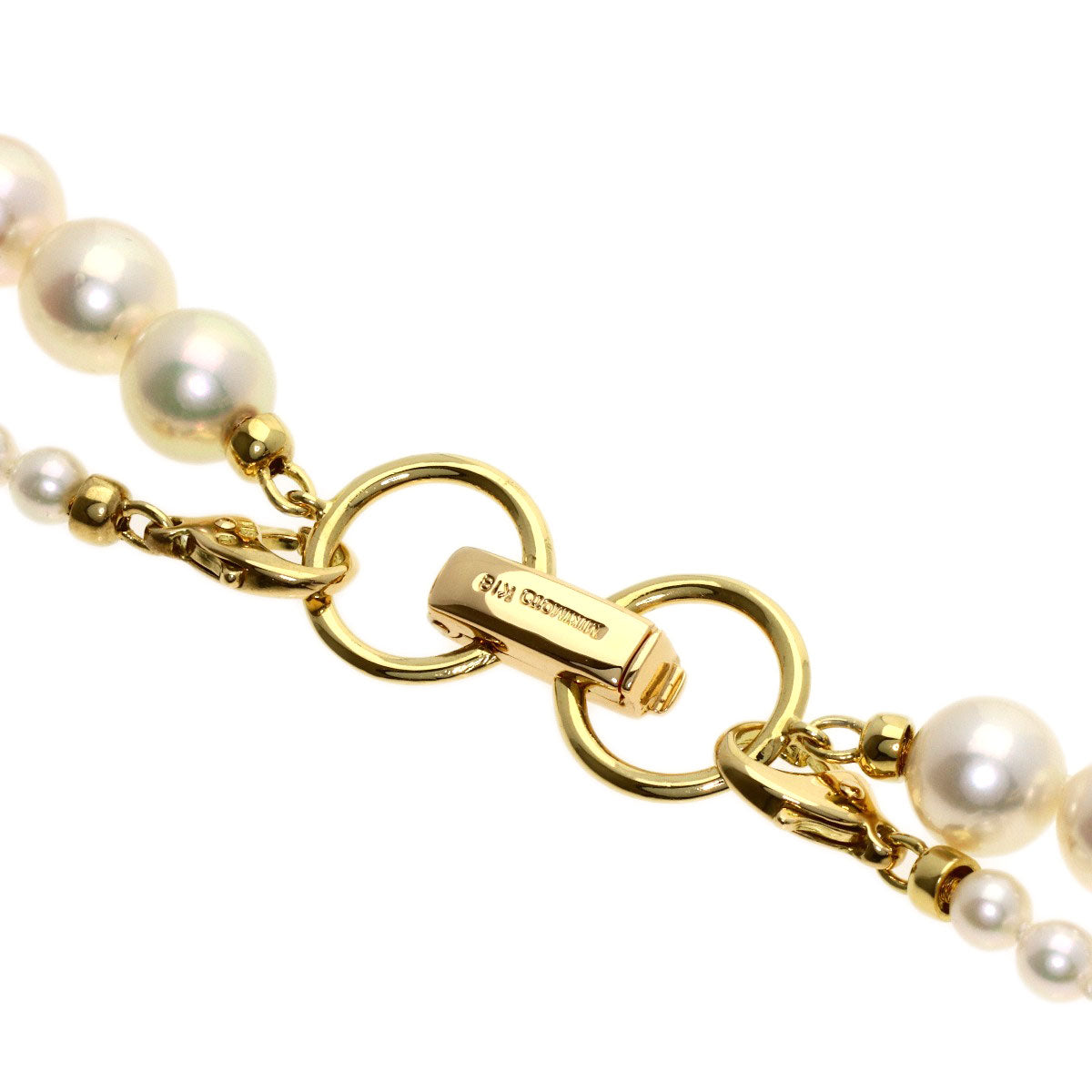 MIKIMOTO Pearl Pearl Baby Pearl with M Charm Necklace K18 Yellow Gold Ladies [Used]