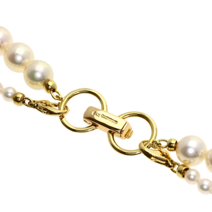 MIKIMOTO Pearl Pearl Baby Pearl with M Charm Necklace K18 Yellow Gold Ladies [Used]