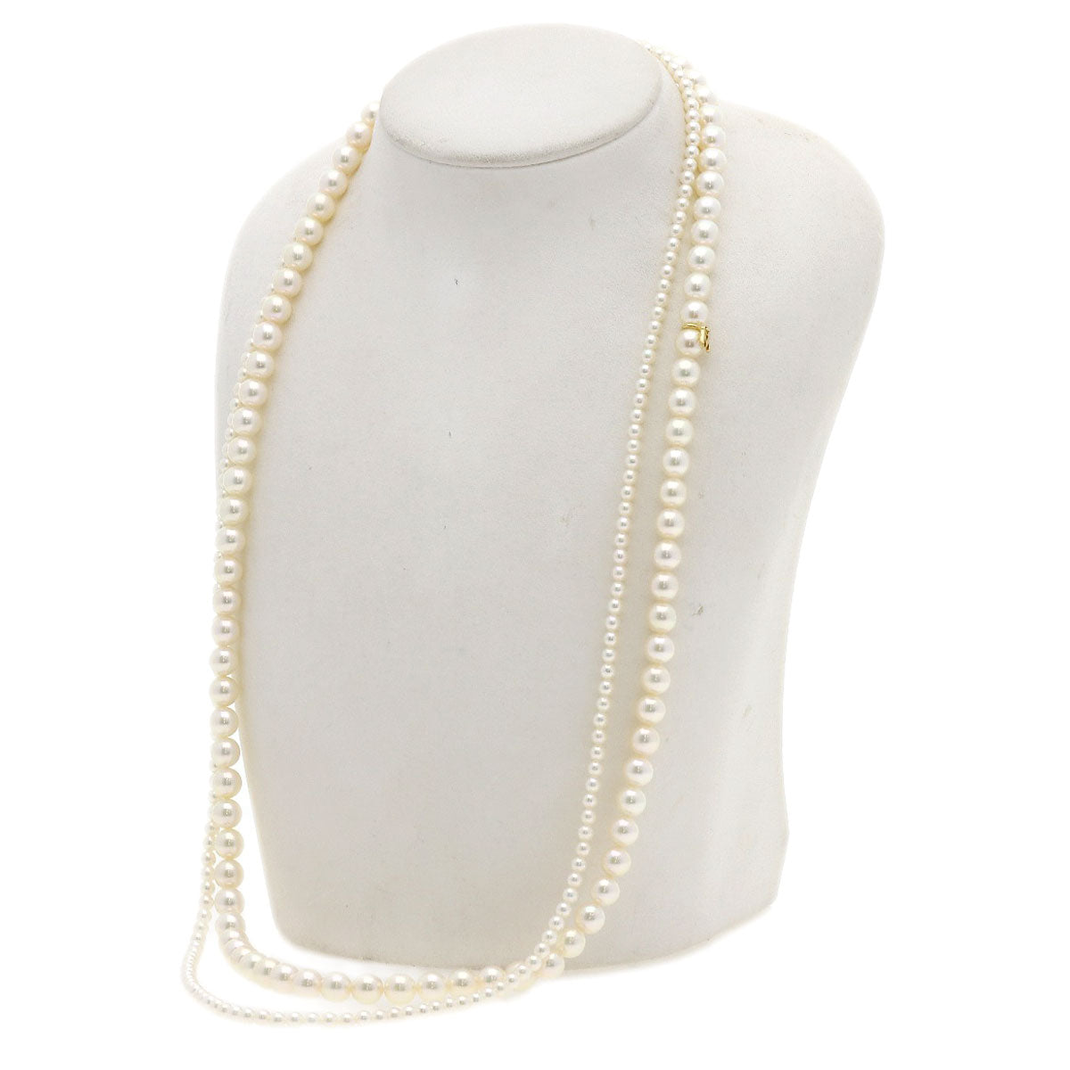 MIKIMOTO Pearl Pearl Baby Pearl with M Charm Necklace K18 Yellow Gold Ladies [Used]